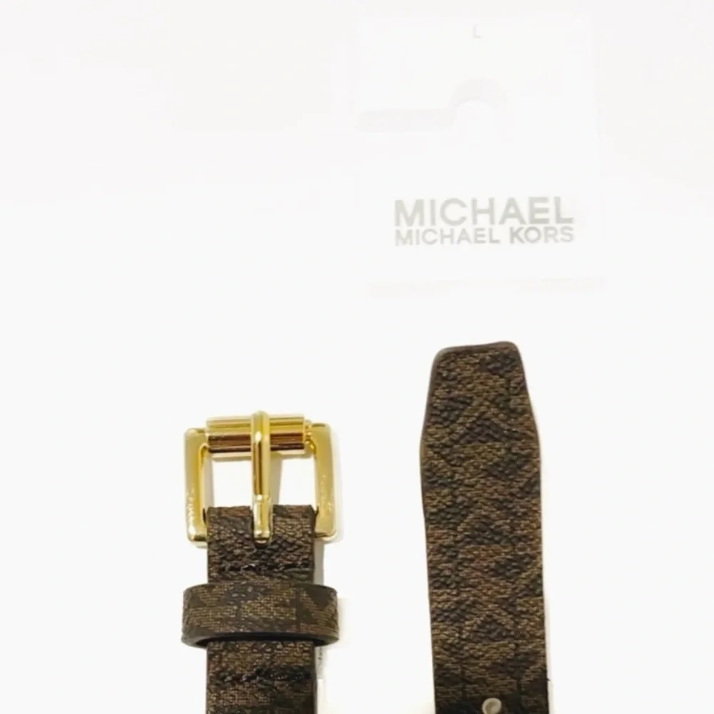 Michael Kors Brown Logo Belt Waist Bag With Gold Chain NWT